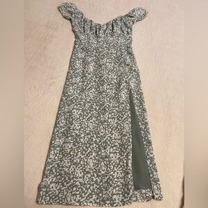 Abercrombie & Fitch Sage Green Floral Midi Dress
